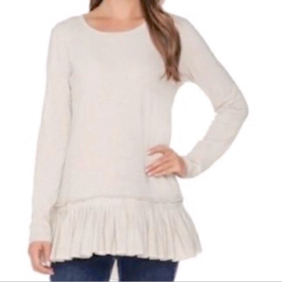 LOGO by Lori Goldstein Tops - LOGO Lori‎ Goldstein Tunic Top With Ruffled Hem